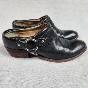 Frye Womens Boots Size 8.5 B Carson Black Leather Harness Booties Shoes